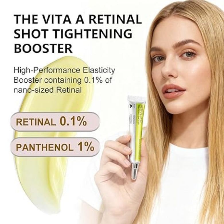 15 ml Retinol Shot serum bottle for anti-aging and skin renewal with hyaluronic acid and niacinamide in transparent packaging