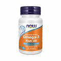 NOW Omega-3 1000mg softgels bottle with 30 capsules for skin hydration and health benefits