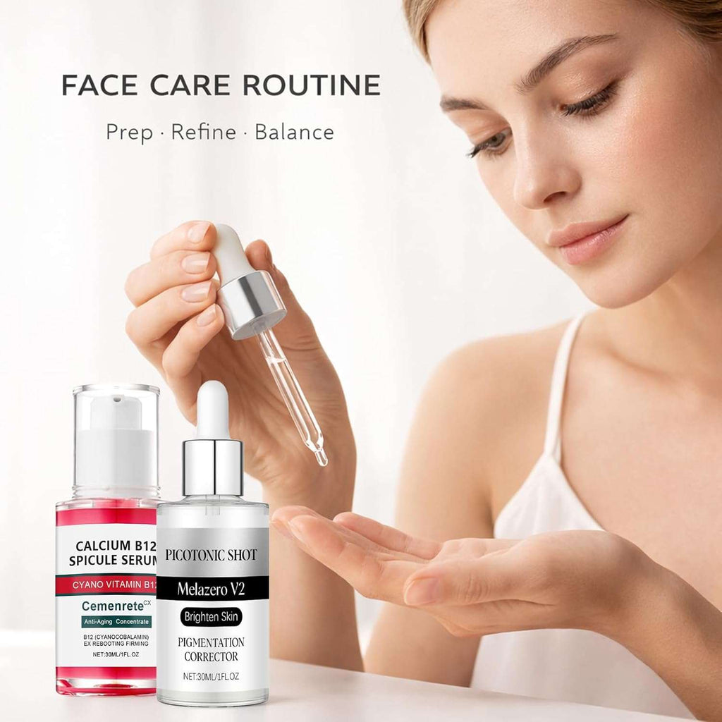Calcium Daily Care Skin 5 Pcs Set with cleanser, toner, serum, balm stick, and moisturizer for hydration and firming
