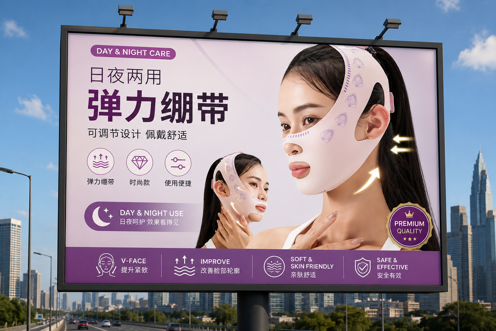 Elastic Lift Face Slimming Band – Adjustable V-Line Facial Contouring & Jawline Lifting Support, Day & Night Wear