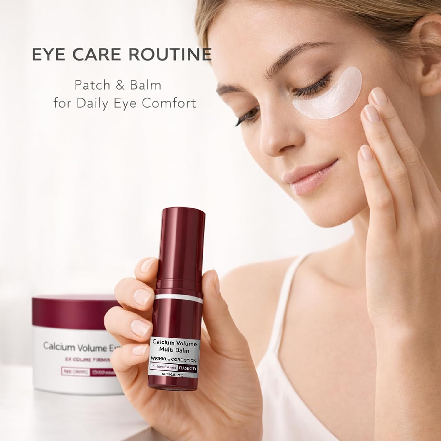 Calcium Daily Care Skin 5 Pcs Set with cleanser, toner, serum, balm stick, and moisturizer for hydration and firming