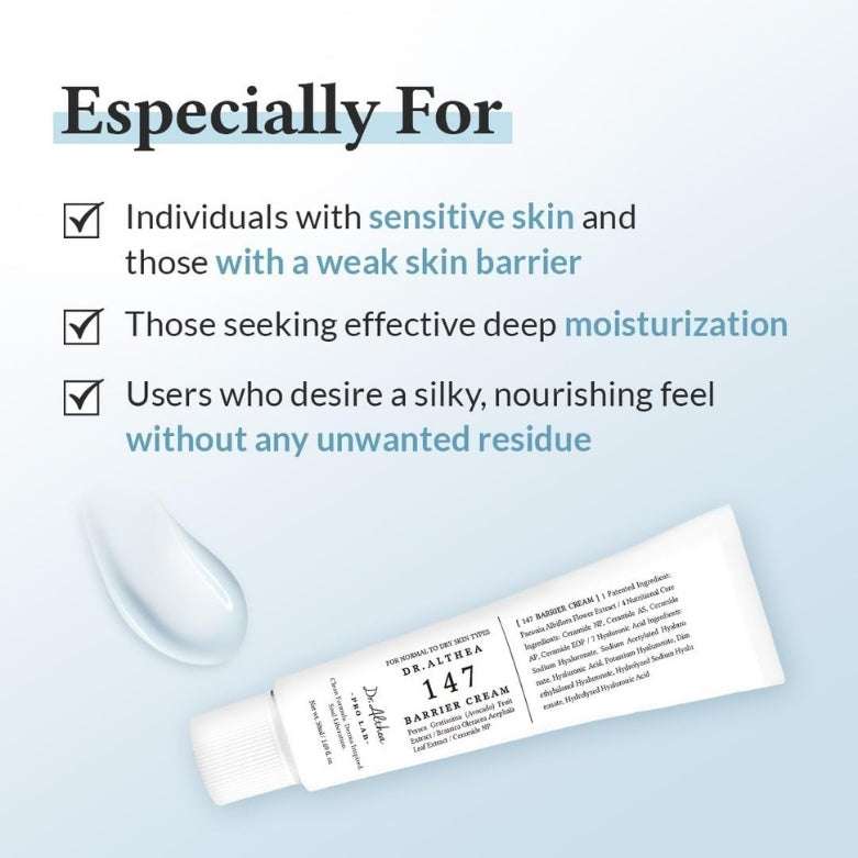 147 Barrier Cream 50ml Hydrating Skin Repair Cream MOQ 30