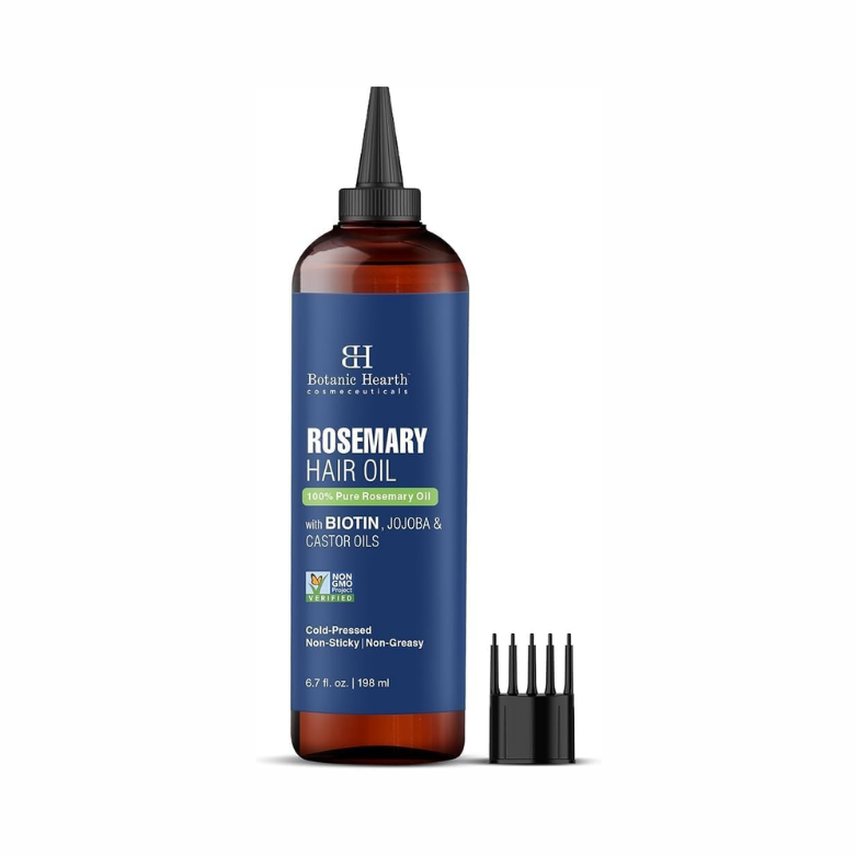 Botanic Hearth 100% Pure Rosemary Oil for Hair Growth with Biotin, Jojoba, and Castor Oil in 198ML bottle
