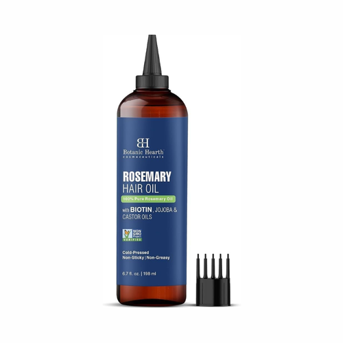 Botanic Hearth 100% Pure Rosemary Oil for Hair Growth with Biotin, Jojoba, and Castor Oil in 198ML bottle