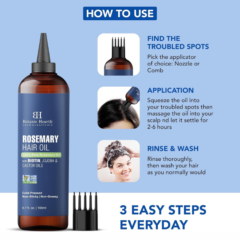 100% Pure Rosemary Oil For Hair Growth - 198 ML | MOQ 30 Pcs | B0C6XJMSGP