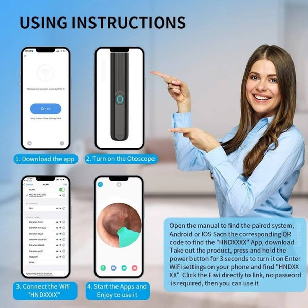 Ear Wax Remover Tool Kit with LED Light & 8-Piece Ear Pick Set | MOQ: 50 Pcs