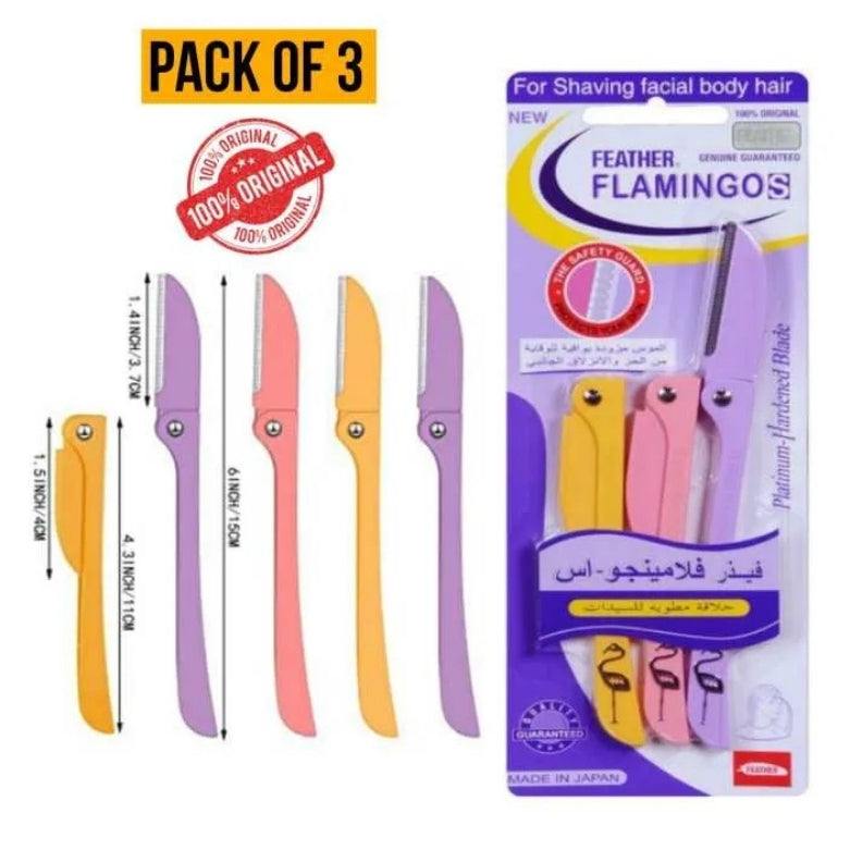 Feather Blooming 3pc Flamingo Ladies Razor smooth shave MOQ 50set