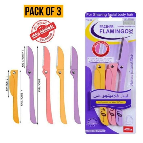 Feather Blooming 3 Piece Flamingos Ladies Razor  | MOQ: 50 Pcs | B08FSTB26N