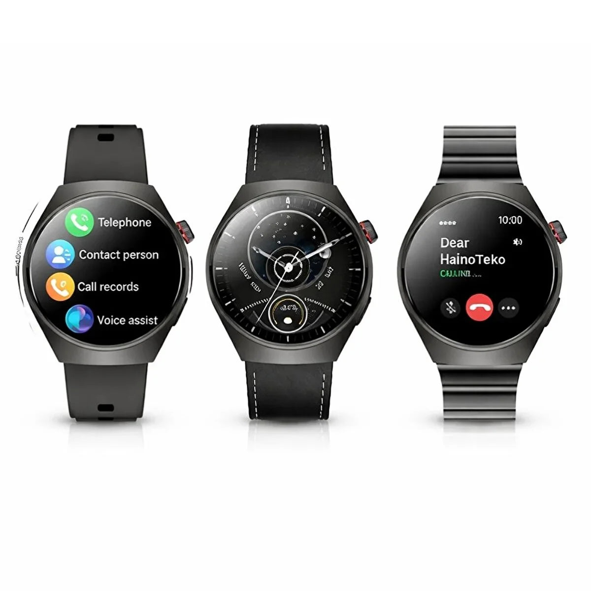 Haino Teko-32 Waterproof Smartwatch – Curved AMOLED Display, Bluetooth Calling & 3 Pair Straps