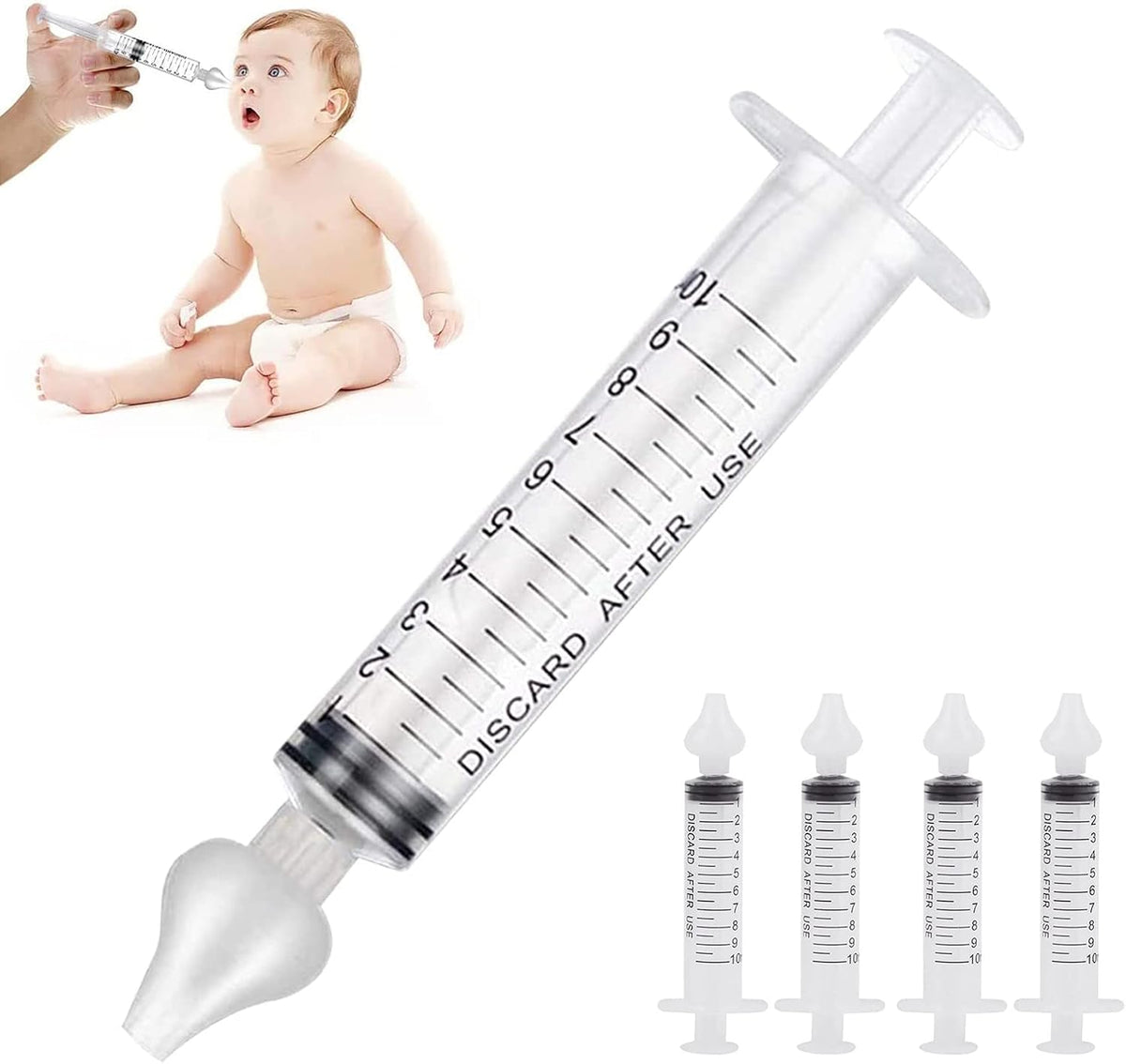 Nasal Rinse Syringes for Newborns Babies | Set of 4
